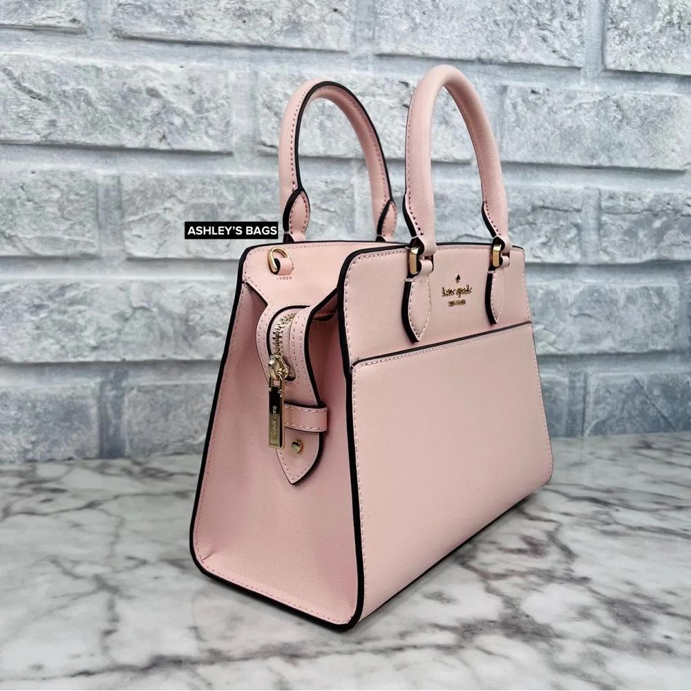 Kate Spade Madison Small Satchel Crossbody In Conch Pink - Picture 2 of 11